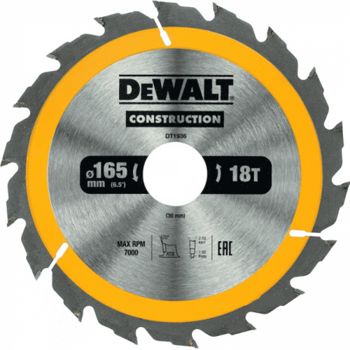 Пильный диск DeWalt 165/30 18 ATB +20° DT1936-QZ