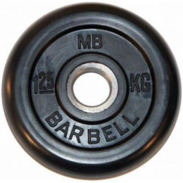 Диск обрезиненный MB Barbell Диск обрезиненный d 26 мм чёрный 1,25 кг