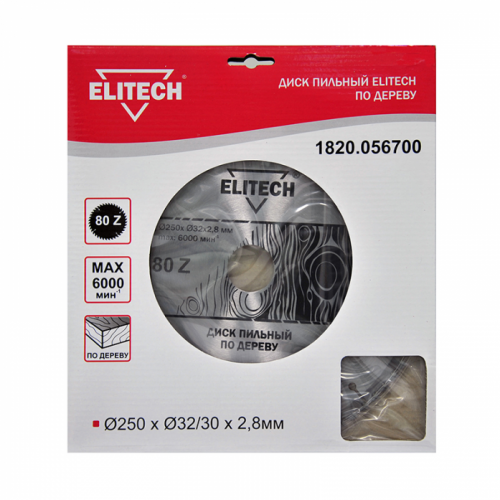 Диск пильный ELITECH 250х32/30 80зуб 1820.056700