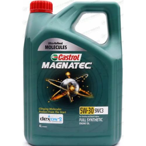 Масло моторное Castrol Magnatec 5w30, синтетиченское, API SN/CF, ACEA C3, универсальное, 4л, арт. 3430663