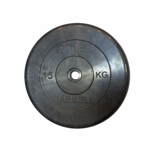 Диск обрезиненный MB Barbell Atlet 15 кг 26 мм Atlet MB-AtletB26-15